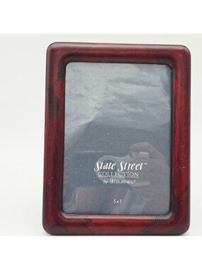 State Street Collection 5x7 Burnes Red Wood Photo Frame With Stand